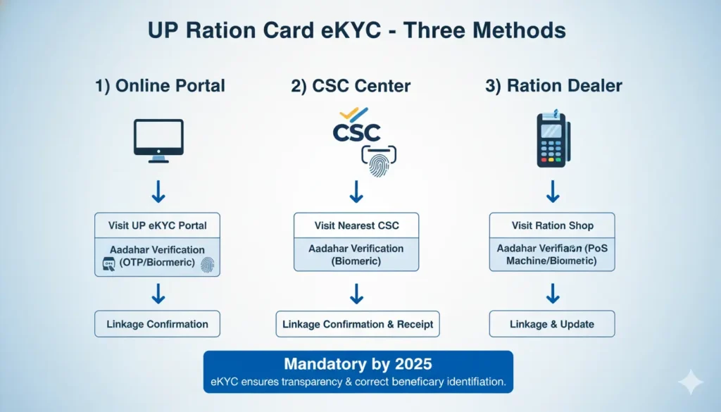 UP Ration Card eKYC 2025 online & offline process